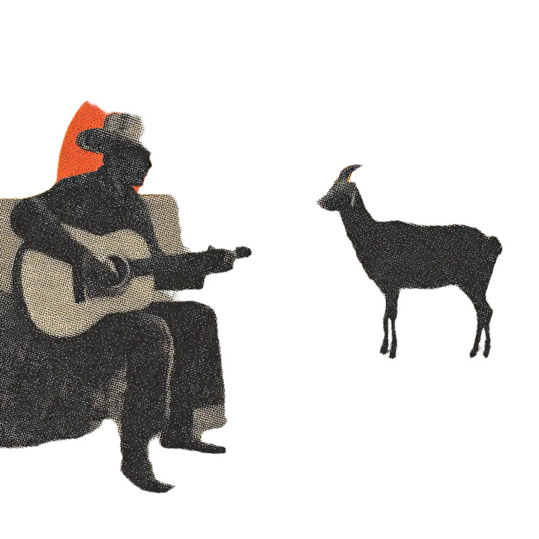 Desert Cowboy Musician Vinyl Car Decal Sticker – Waterproof & UV-Resistant 8"