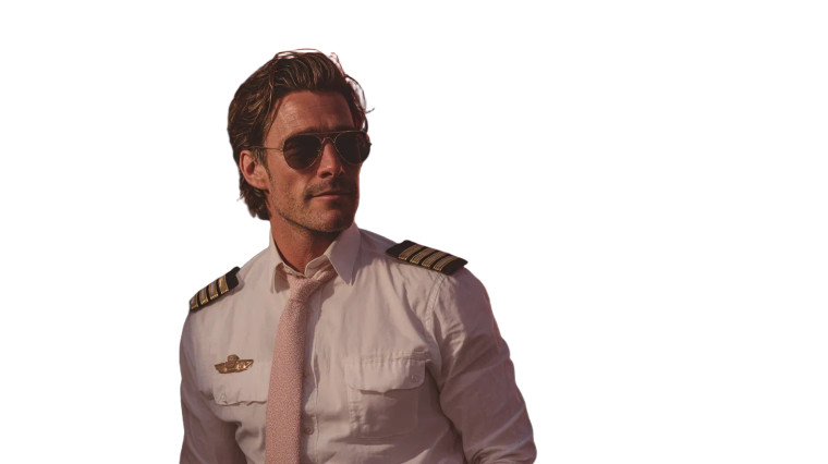 Airplane Captain Portrait Vinyl Car Decal Sticker – Waterproof & UV-Resistant 8"