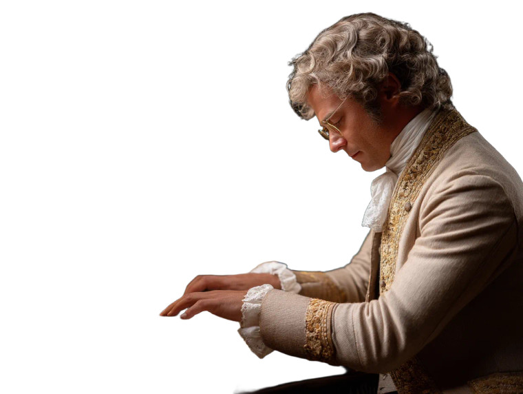 Mozart At Piano Vinyl Car Decal Sticker – Waterproof & UV-Resistant 8"