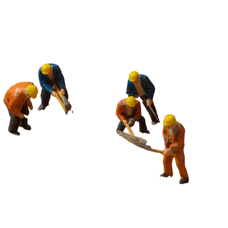Miniature Workers On Rusk Vinyl Car Decal Sticker – Waterproof & UV-Resistant 8"