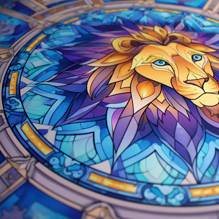 Lion Mandala Vinyl Car Decal Sticker – Waterproof & UV-Resistant 8"