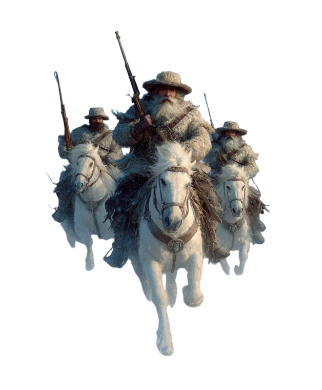 Caucasian Riders Galloping Vinyl Car Decal Sticker – Waterproof & UV-Resistant 8"
