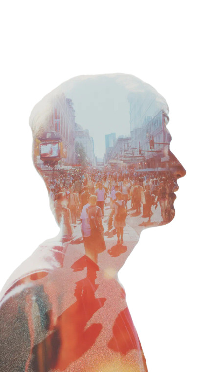 Double Exposure Portrait V3 Vinyl Car Decal Sticker – Waterproof & UV-Resistant 8"