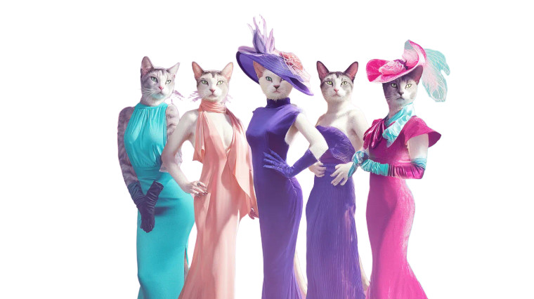 Fashionable Feline Models Vinyl Car Decal Sticker – Waterproof & UV-Resistant 8"