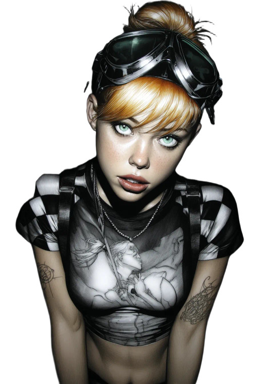 Atompunk Princess V4 Vinyl Car Decal Sticker – Waterproof & UV-Resistant 8"