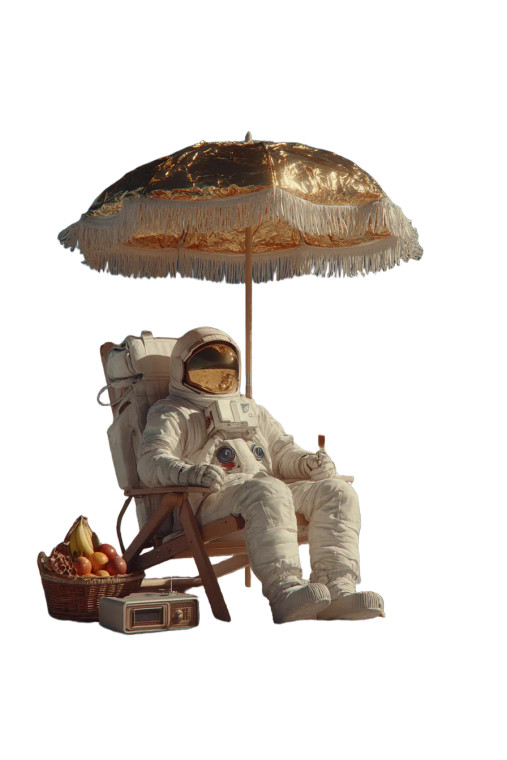 Lunar Astronaut Relaxation V2 Vinyl Car Decal Sticker – Waterproof & UV-Resistant 8"