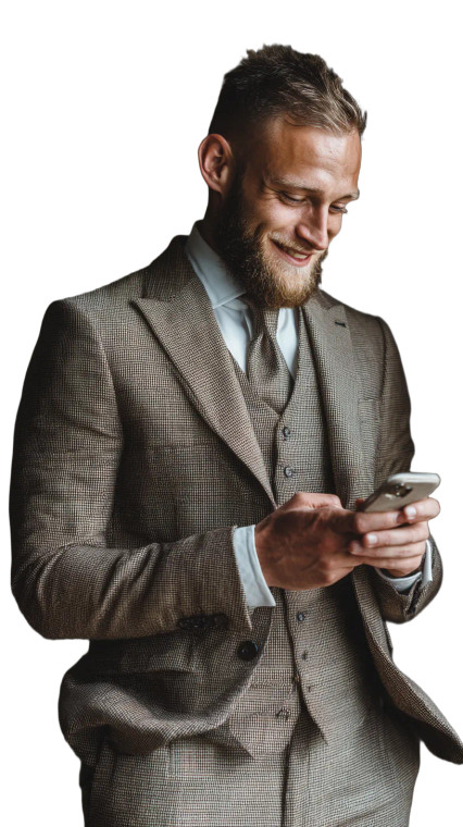 Handsome Man Smiling Vinyl Car Decal Sticker – Waterproof & UV-Resistant 8"