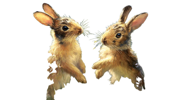 Bounding Rabbits Vinyl Car Decal Sticker – Waterproof & UV-Resistant 8"