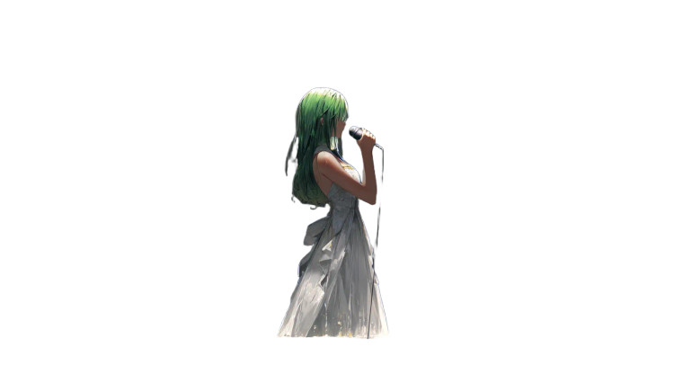 Green-Haired Anime Singer Vinyl Car Decal Sticker – Waterproof & UV-Resistant 8"