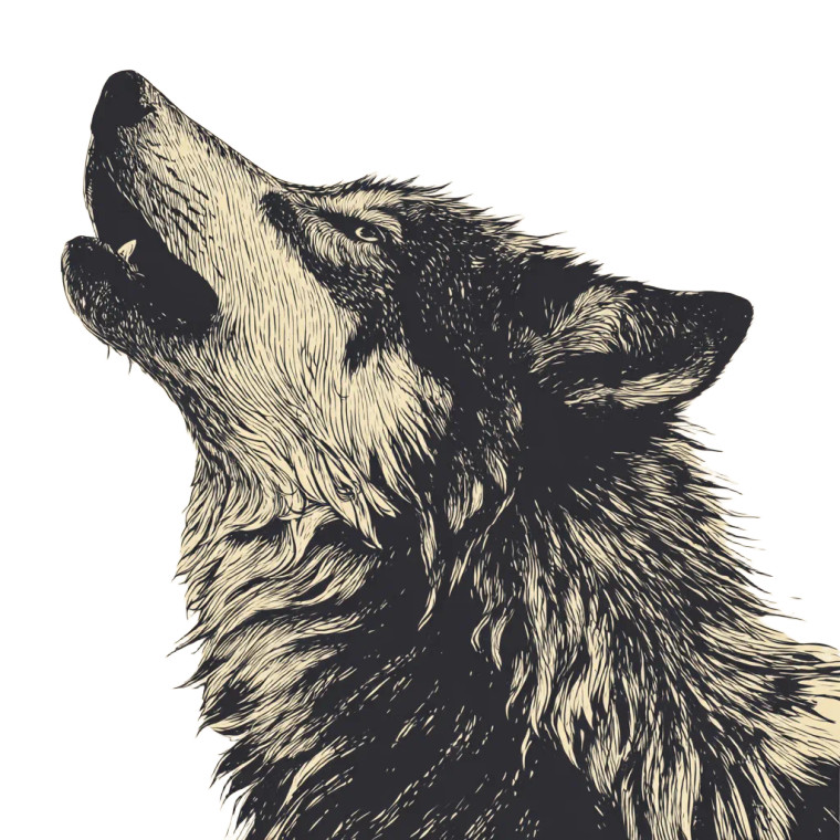 Bold Wolf Illustration Vinyl Car Decal Sticker – Waterproof & UV-Resistant 8"