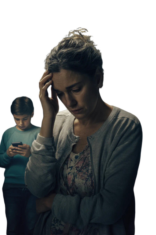 Depressed Woman With Kids Vinyl Car Decal Sticker – Waterproof & UV-Resistant 8"