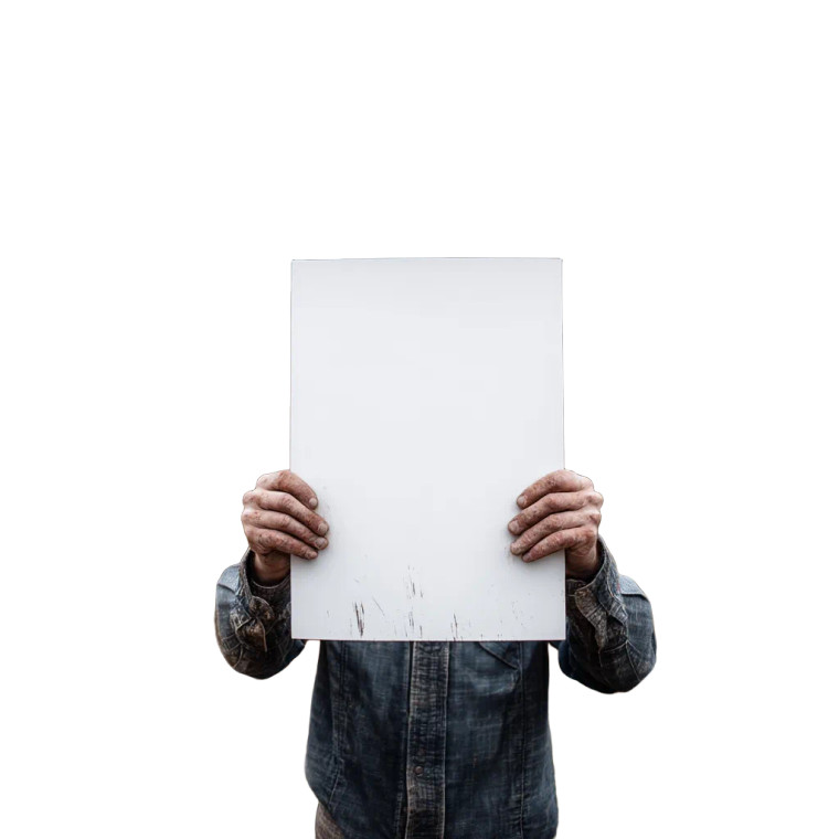 Man Holding Board Vinyl Car Decal Sticker – Waterproof & UV-Resistant 8"