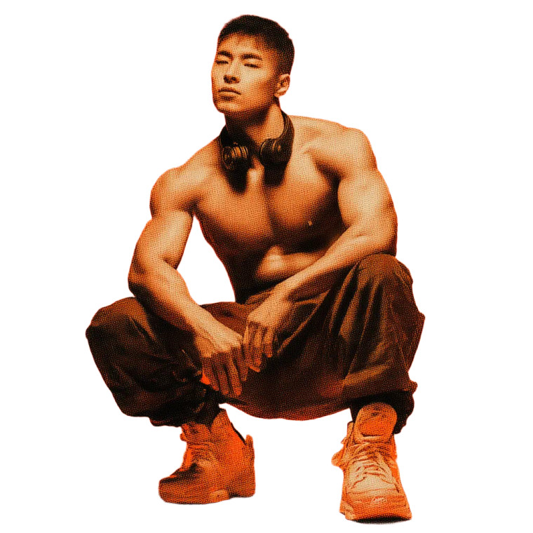 Muscular Hip-Hop Man Vinyl Car Decal Sticker – Waterproof & UV-Resistant 8"