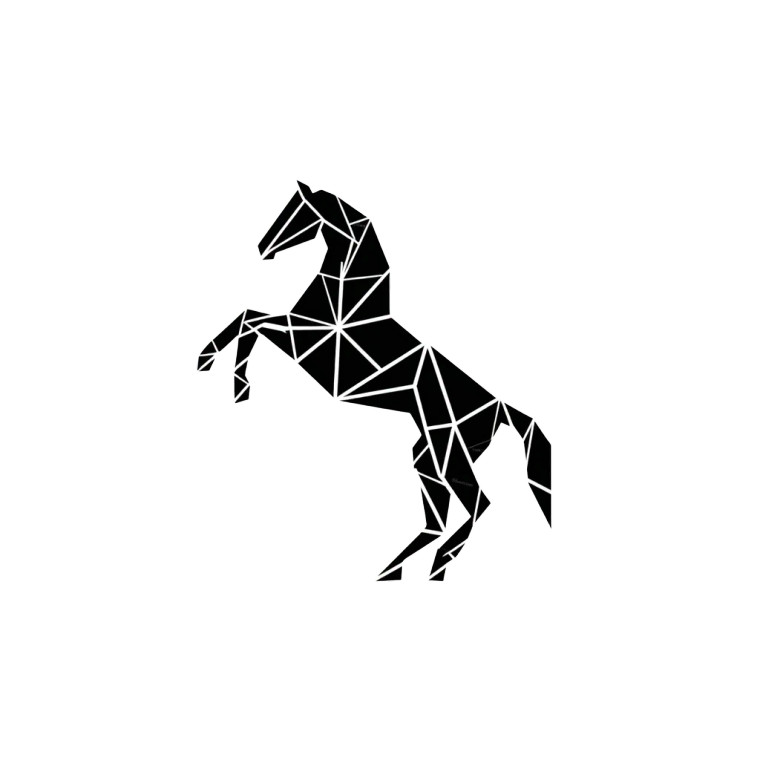 Geometric Jumping Horse Vinyl Car Decal Sticker – Waterproof & UV-Resistant 8"