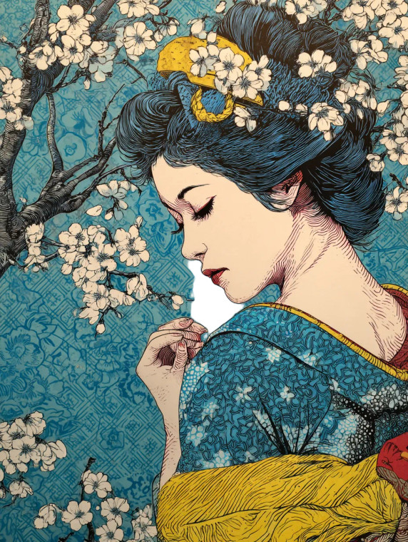 Geishas Dancing Gracefully Vinyl Car Decal Sticker – Waterproof & UV-Resistant 8"