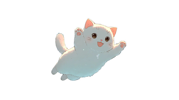 Cute Cat Mascot V4 Vinyl Car Decal Sticker – Waterproof & UV-Resistant 8"