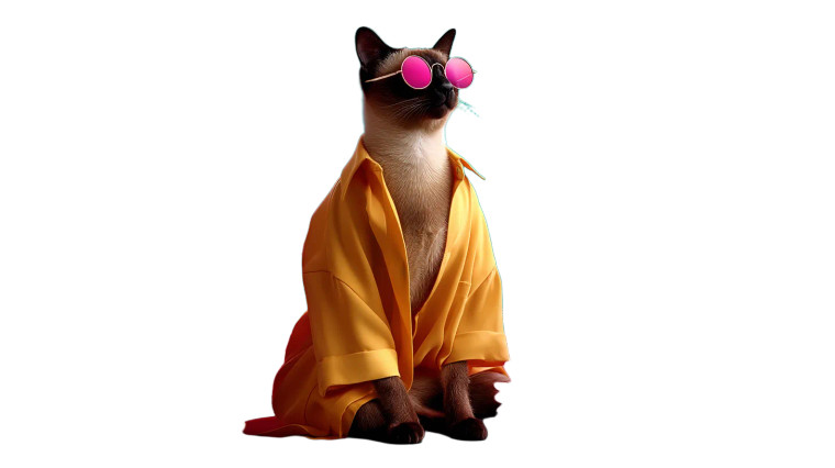 Siamese Cat Submarine Vinyl Car Decal Sticker – Waterproof & UV-Resistant 8"