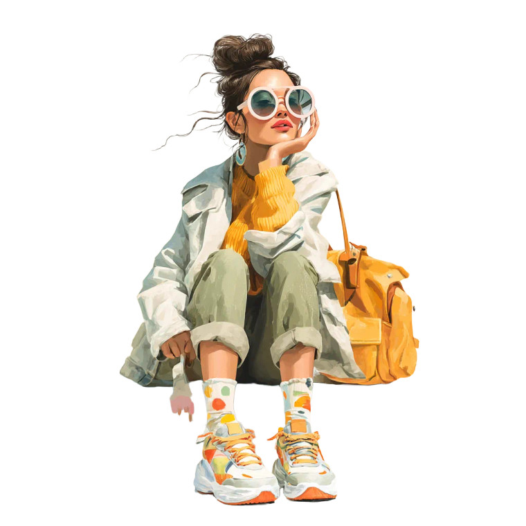 Stylish Woman V5 Vinyl Car Decal Sticker – Waterproof & UV-Resistant 8"