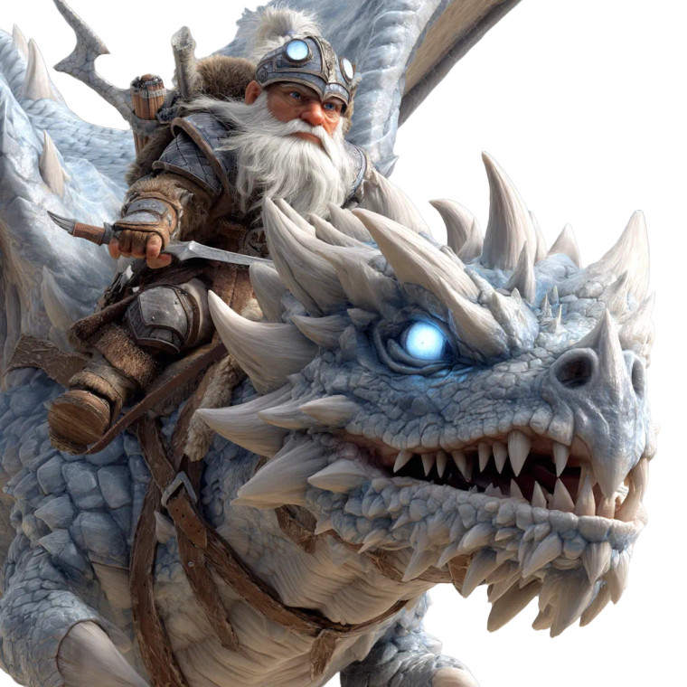 Dwarf On Dragon Vinyl Car Decal Sticker – Waterproof & UV-Resistant 8"