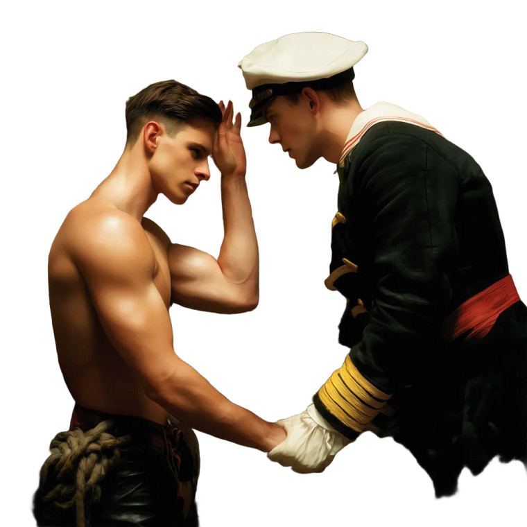 Young Sailor Handshake Vinyl Car Decal Sticker – Waterproof & UV-Resistant 8"