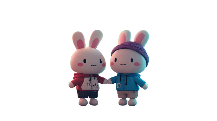 Anthropomorphic Bunny Duo Vinyl Car Decal Sticker – Waterproof & UV-Resistant 8"