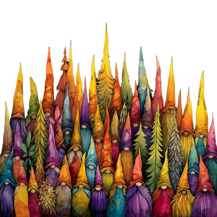 Forest Gnomes Gathering Vinyl Car Decal Sticker – Waterproof & UV-Resistant 8"