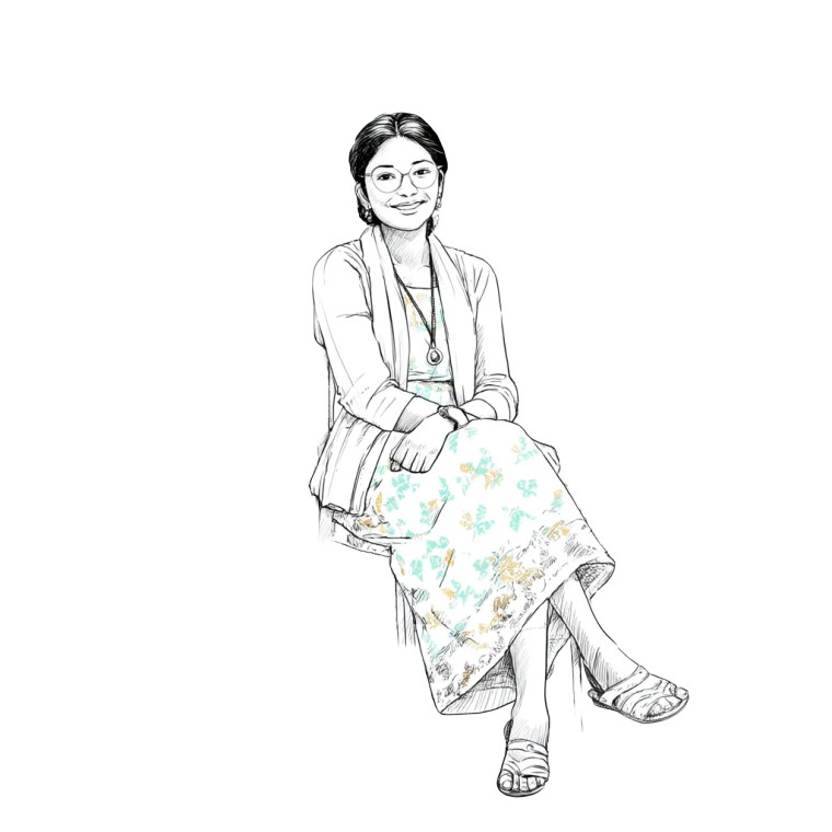 Bangladeshi Teacher Sketch Vinyl Car Decal Sticker – Waterproof & UV-Resistant 8"