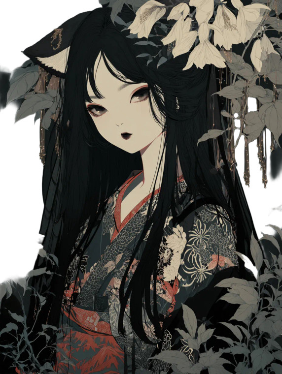 Gothic Anime Girl V28 Vinyl Car Decal Sticker – Waterproof & UV-Resistant 8"