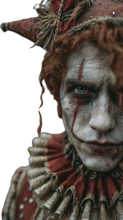 Dark Fantasy Jester Vinyl Car Decal Sticker – Waterproof & UV-Resistant 8"