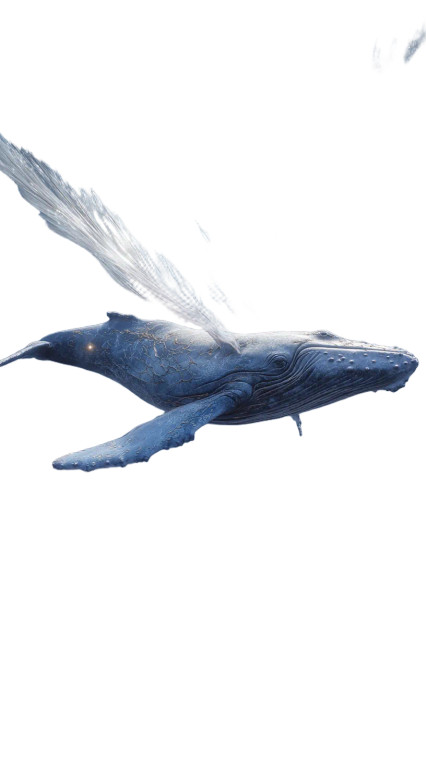 Majestic Winged Whale Vinyl Car Decal Sticker – Waterproof & UV-Resistant 8"