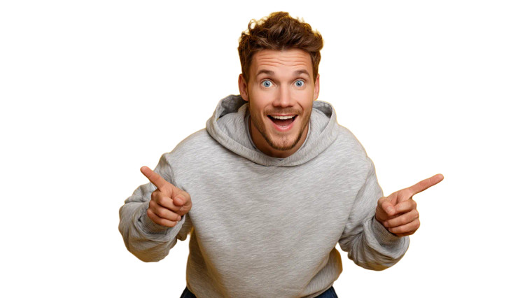 Excited Young Man V4 Vinyl Car Decal Sticker – Waterproof & UV-Resistant 8"