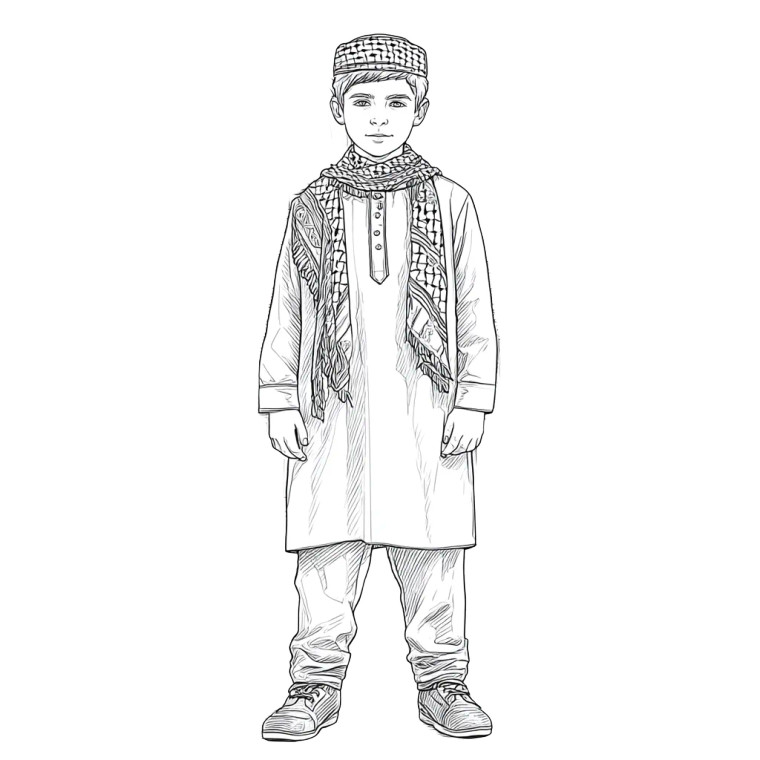 Palestinian Teen Boy Vinyl Car Decal Sticker – Waterproof & UV-Resistant 8"