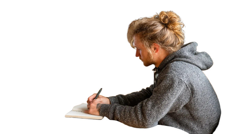 Studying Young Man Vinyl Car Decal Sticker – Waterproof & UV-Resistant 8"