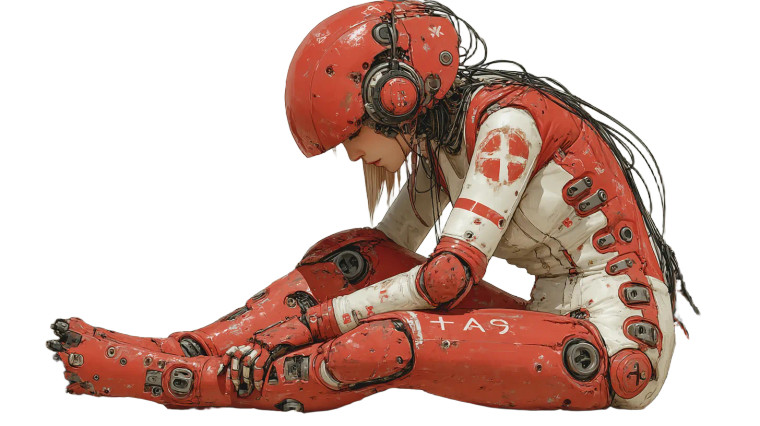 Beautiful Cyborg Female Vinyl Car Decal Sticker – Waterproof & UV-Resistant 8"