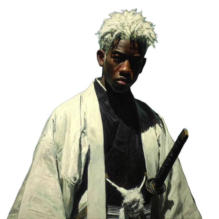 Black Samurai Vinyl Car Decal Sticker – Waterproof & UV-Resistant 8"