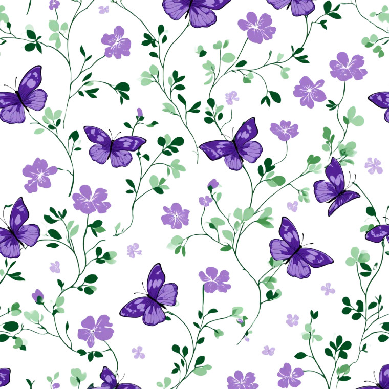 Purple Butterflies Floral Vinyl Car Decal Sticker – Waterproof & UV-Resistant 8"