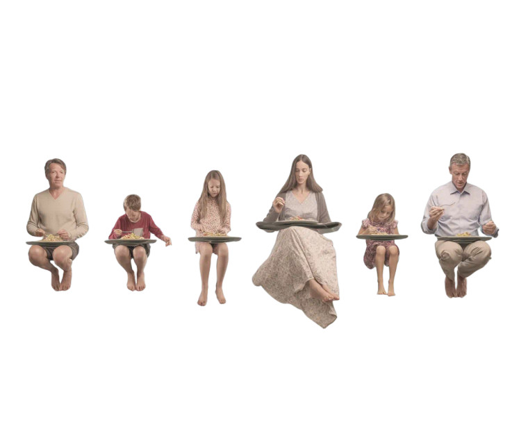 Floating Family Lunch Vinyl Car Decal Sticker – Waterproof & UV-Resistant 8"