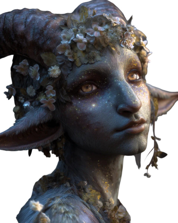 Dreamy Faun Portrait Vinyl Car Decal Sticker – Waterproof & UV-Resistant 8"