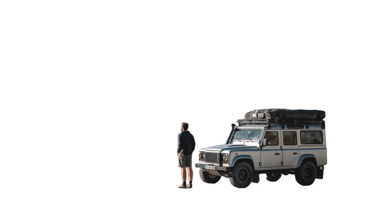 Man With Suv Vinyl Car Decal Sticker – Waterproof & UV-Resistant 8"
