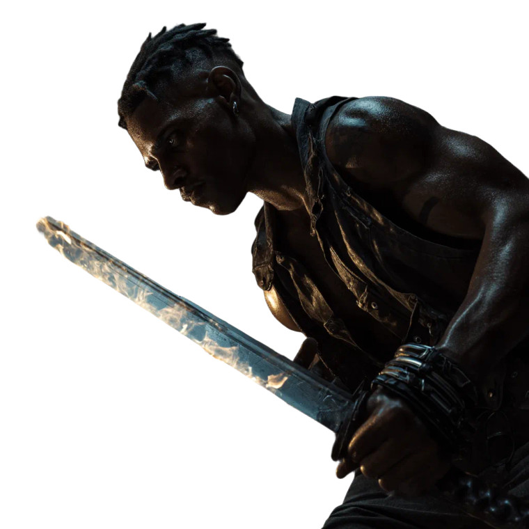 Blazing Sword Hero Vinyl Car Decal Sticker – Waterproof & UV-Resistant 8"