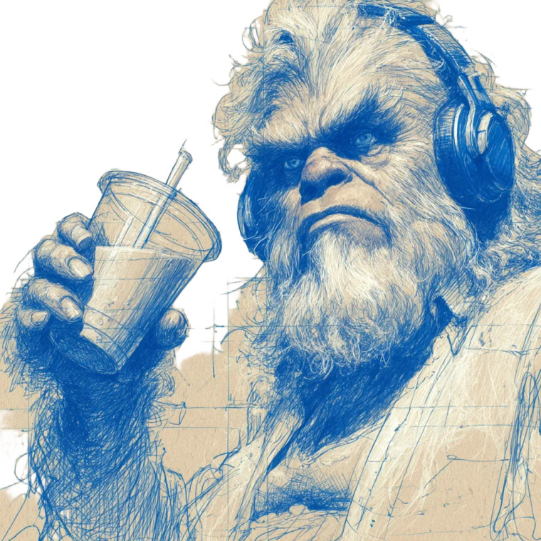 Bigfoot With Coffee Vinyl Car Decal Sticker – Waterproof & UV-Resistant 8"