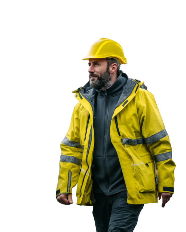 Construction Worker Walking Vinyl Car Decal Sticker – Waterproof & UV-Resistant 8"