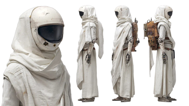 Futuristic Field Worker Vinyl Car Decal Sticker – Waterproof & UV-Resistant 8"