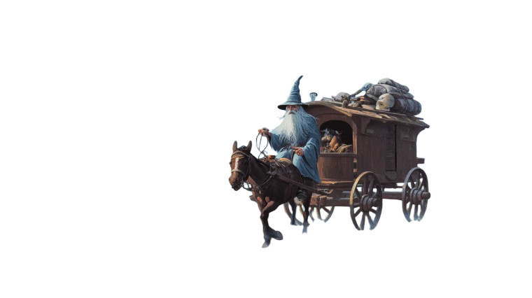 Wizard On Wagon Vinyl Car Decal Sticker – Waterproof & UV-Resistant 8"