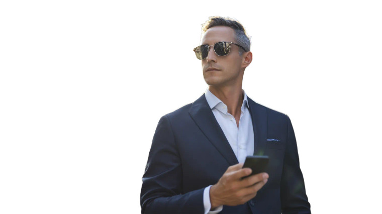 Confident Businessman V9 Vinyl Car Decal Sticker – Waterproof & UV-Resistant 8"