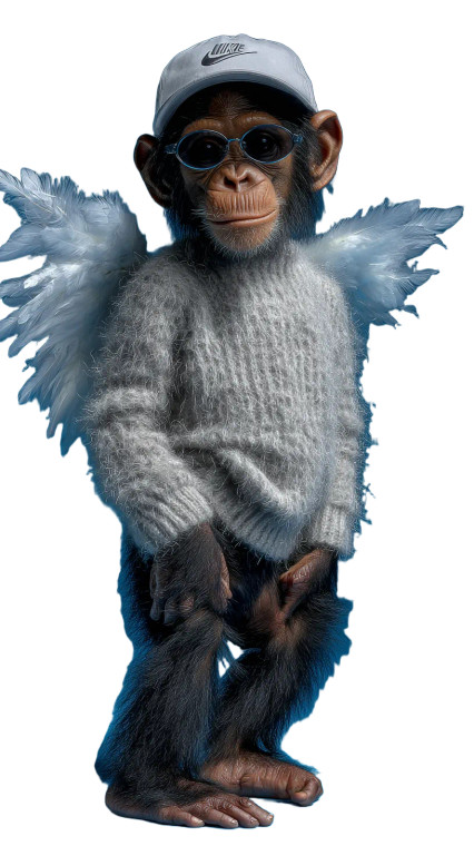 Stylish Chimpanzee Angel Vinyl Car Decal Sticker – Waterproof & UV-Resistant 8" Stylish Chimpanzee Angel Vinyl Car Decal Sticker – Waterproof & UV-Resistant 8"