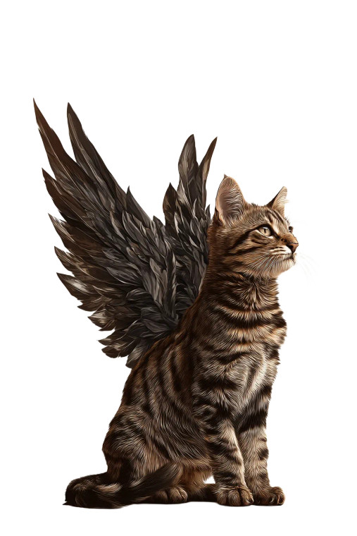 Winged Cat V3 Vinyl Car Decal Sticker – Waterproof & UV-Resistant 8"