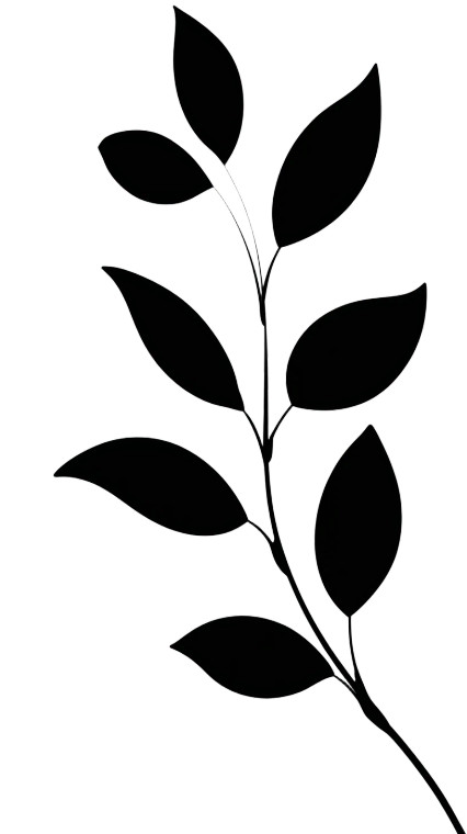 Plant Branch Silhouette Vinyl Car Decal Sticker – Waterproof & UV-Resistant 8"