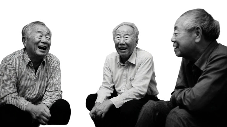 Laughing Elderly Men Vinyl Car Decal Sticker – Waterproof & UV-Resistant 8"