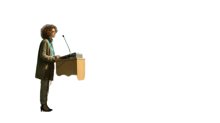 Conference Presenter Vinyl Car Decal Sticker – Waterproof & UV-Resistant 8"